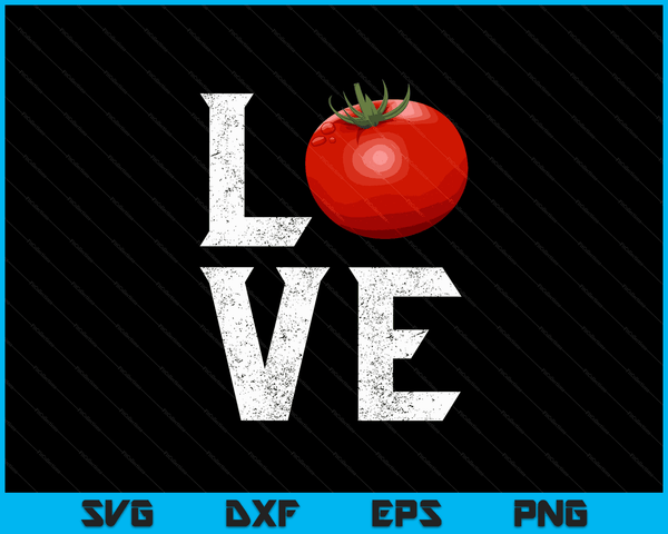 Rode tomaat tuinman ik hou van tuinieren groenten veganistisch eten SVG PNG digitale afdrukbare bestanden