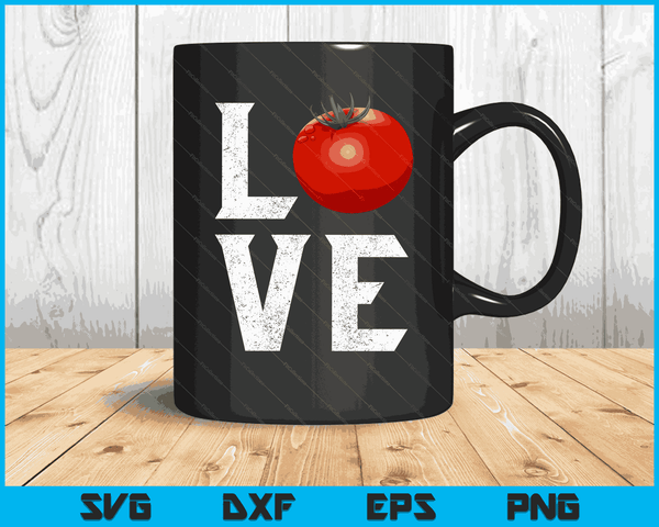 Red Tomato Gardener I Love Gardening Vegetables Vegan Food SVG PNG Digital Printable Files