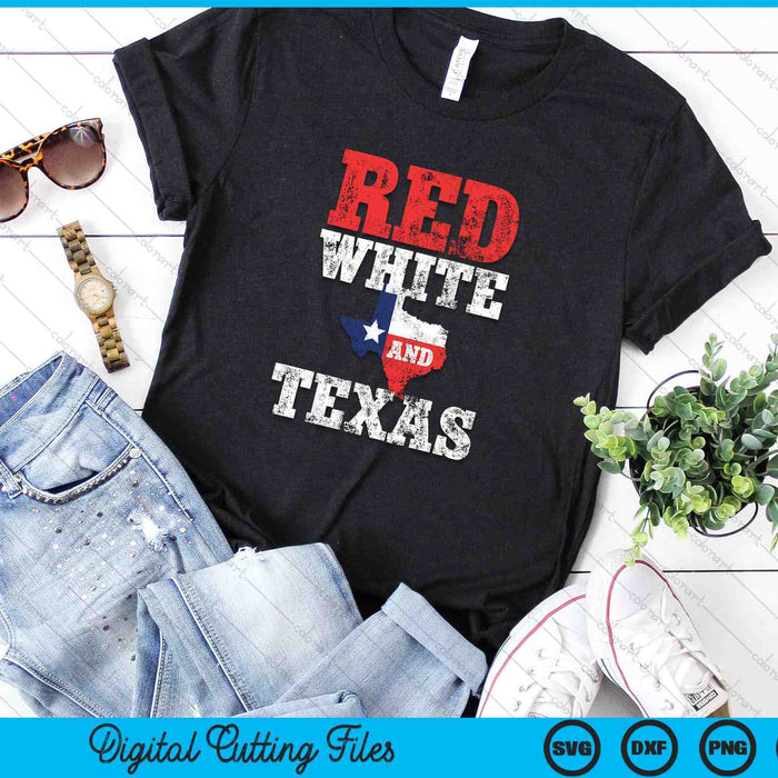 Red White And Texas Rodeo Pride Cowboy SVG PNG Digital Cutting Files