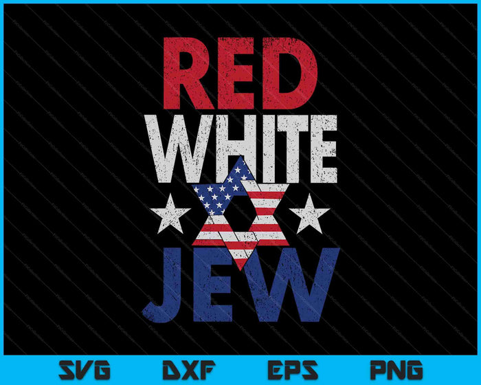 Red White & Jew Usa American Flag Jewish Star Of David SVG PNG Digital Printable Files