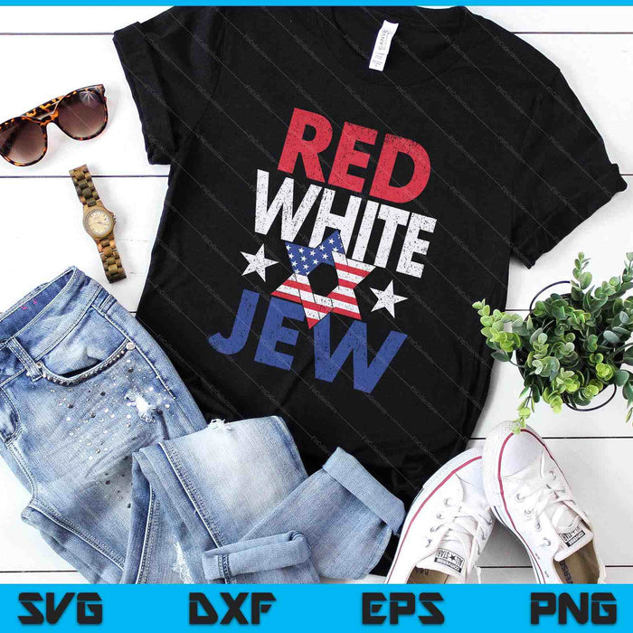 Red White & Jew Usa American Flag Jewish Star Of David SVG PNG Digital Printable Files