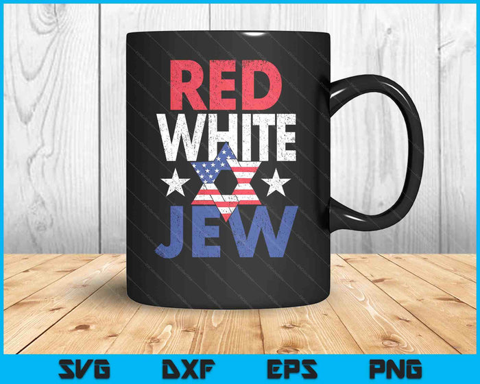 Red White & Jew Usa American Flag Jewish Star Of David SVG PNG Digital Printable Files