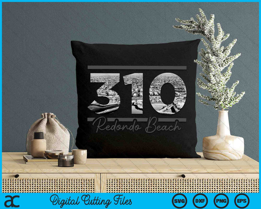 Redondo Beach 310 Area Code Skyline California Vintage SVG PNG Files ...