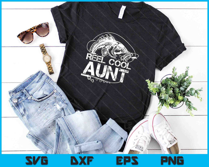 Reel Cool Aunt Fishing SVG PNG Digital Cutting Files