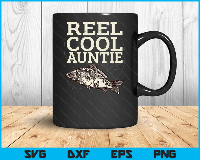 Reel Cool Auntie Fly Fishing Walleye Fishing Pole SVG PNG Digital Cutting Files