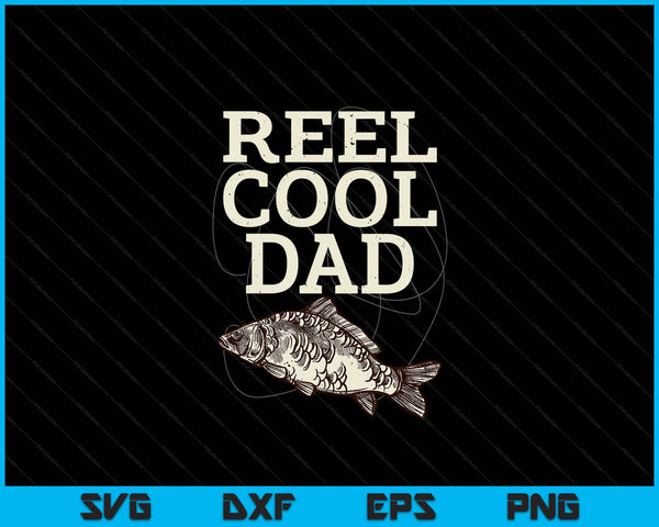 Reel Cool Dad Fly Fishing Walleye Fishing Pole SVG PNG Digital Cutting Files