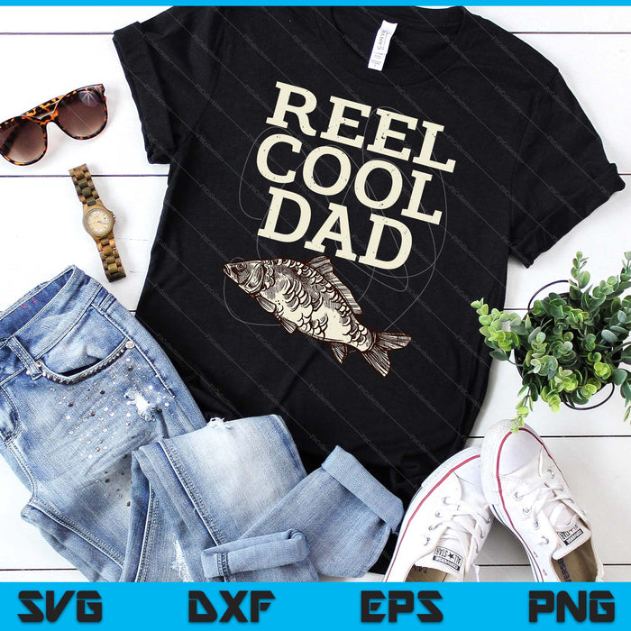 Reel Cool Dad Fly Fishing Walleye Fishing Pole SVG PNG Digital Cutting Files