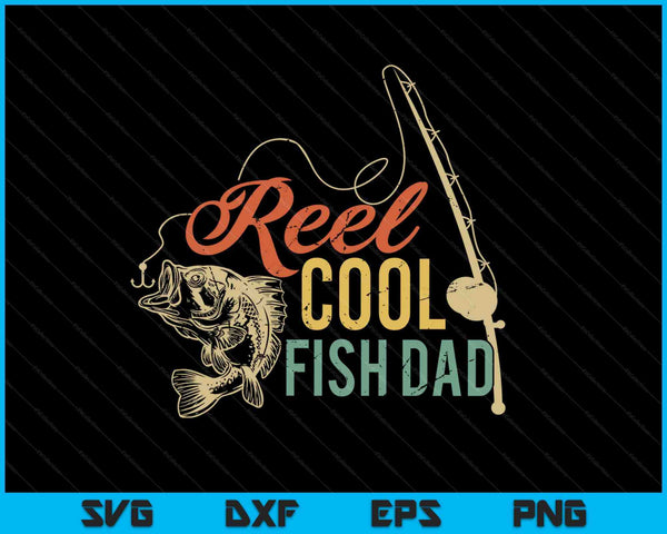 Carrete Cool Fish Papá Día del Padre SVG PNG Cortar archivos imprimibles