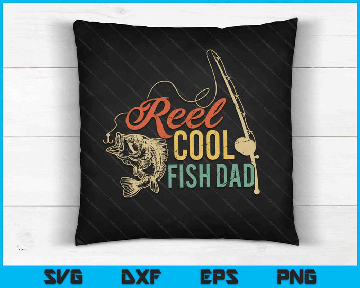 Carrete Cool Fish Papá Día del Padre SVG PNG Cortar archivos imprimibles