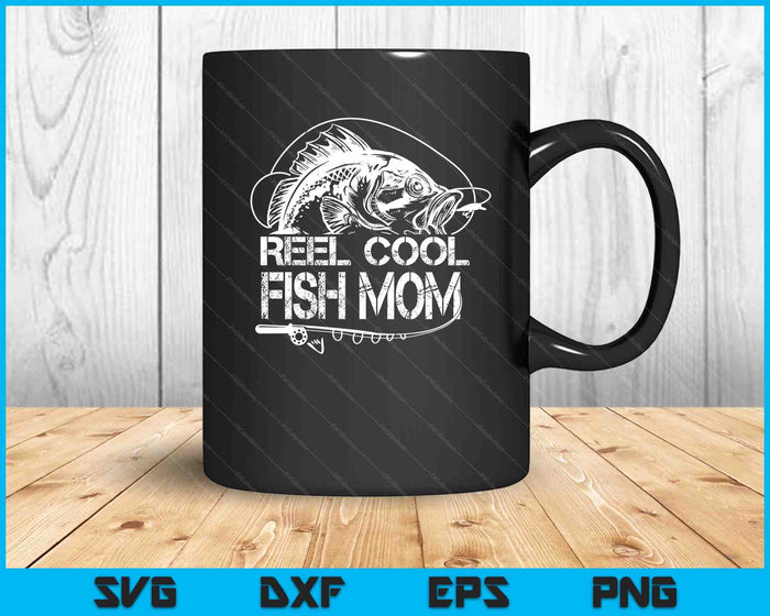 Carrete Cool Fish Mamá SVG PNG Archivos de corte digital