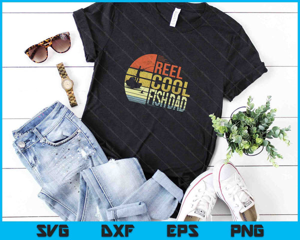 Reel Cool Fish dad SVG PNG Cutting Printable Files - on a t-shirt