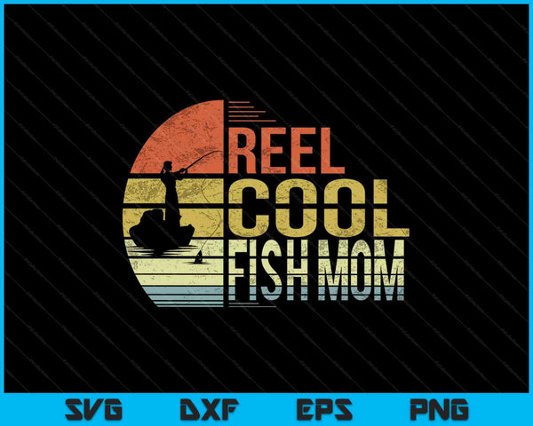 Reel Cool Fish moeder SVG PNG snijden afdrukbare bestanden