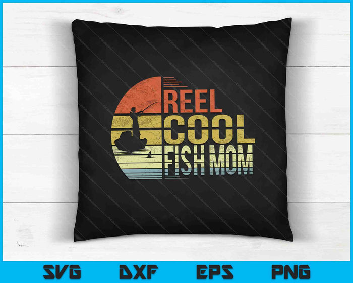 Carrete Cool Fish mamá SVG PNG cortando archivos imprimibles