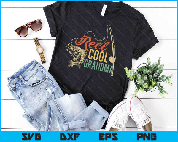 Reel Cool Grandma SVG PNG Cutting Printable Files - on a t-shirt
