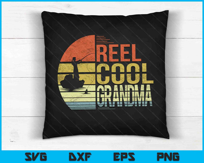 Carrete Cool Abuela Pesca SVG PNG Cortando Archivos Imprimibles