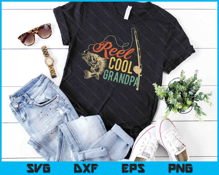 Reel Cool Grandpa Fathers Day SVG PNG Cutting Printable Files
