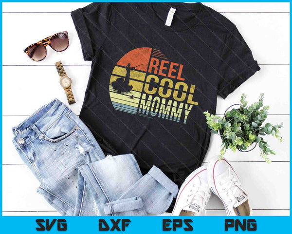 Reel Cool Mommy Fishing SVG PNG Cutting Printable Files - on a t-shirt