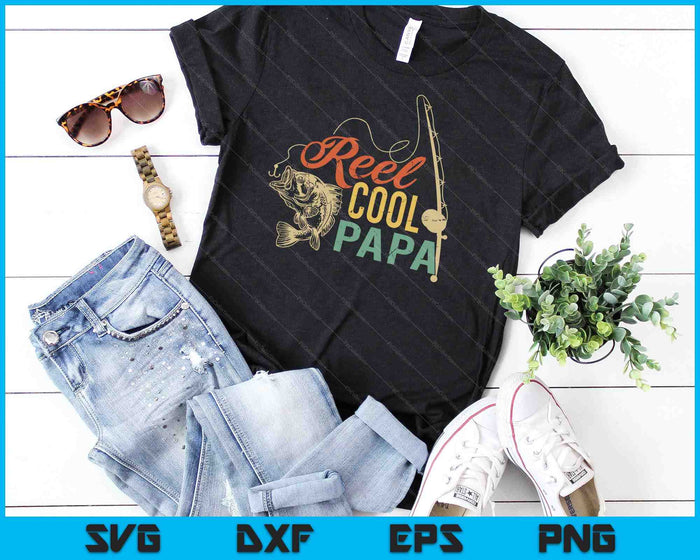 Reel Cool Papa Fathers Day SVG PNG snijden afdrukbare bestanden