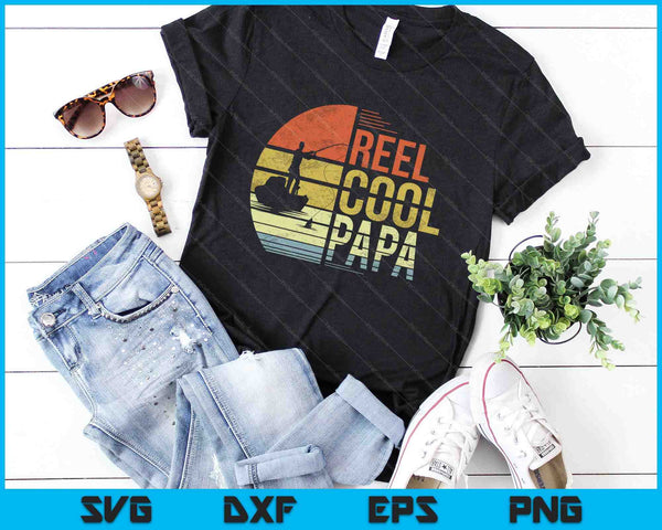 Reel Cool Papa Fishing SVG PNG Cutting Printable Files - on a t-shirt