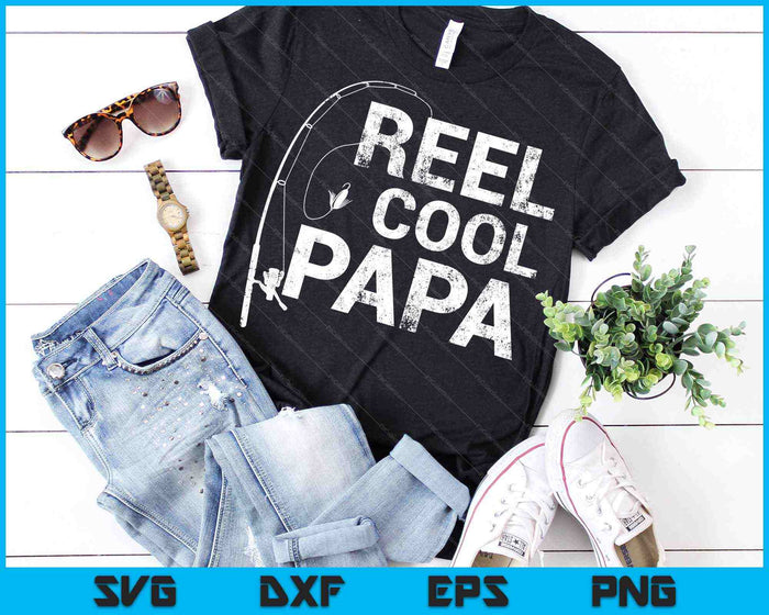 Carrete Cool Papa Pesca SVG PNG Cortar archivos imprimibles