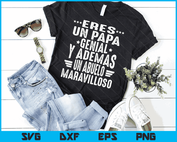 Regalos Para Abuelo Dia Del Padre Camiseta Mejor Papa Mundo SVG PNG Digital Cutting Files