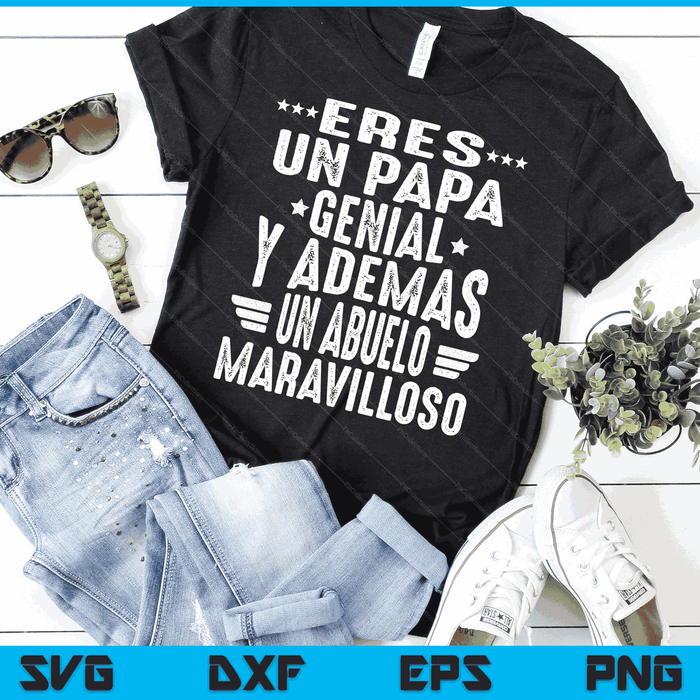 Regalos Para Abuelo Dia Del Padre Camiseta Mejor Papa Mundo SVG PNG Digital Cutting Files