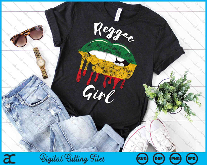 Reggae meisje lippen Rasta Reggae Hippie Rastafari SVG PNG digitale snijbestanden