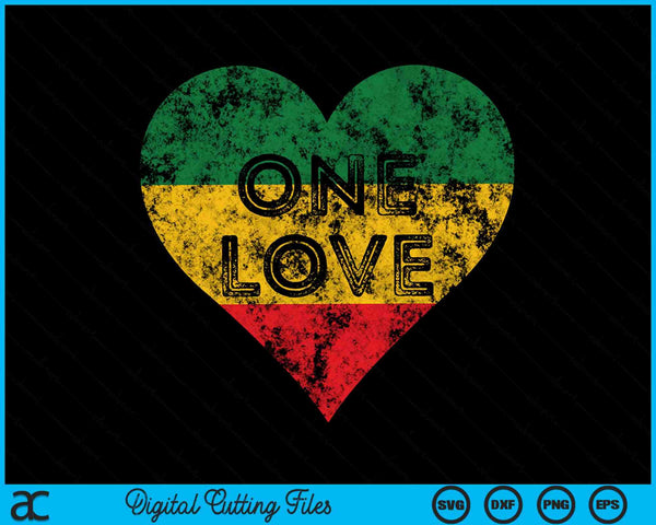 Reggae Heart One Love Rasta Reggae Música Rastafari Jamaica SVG PNG Archivos de corte