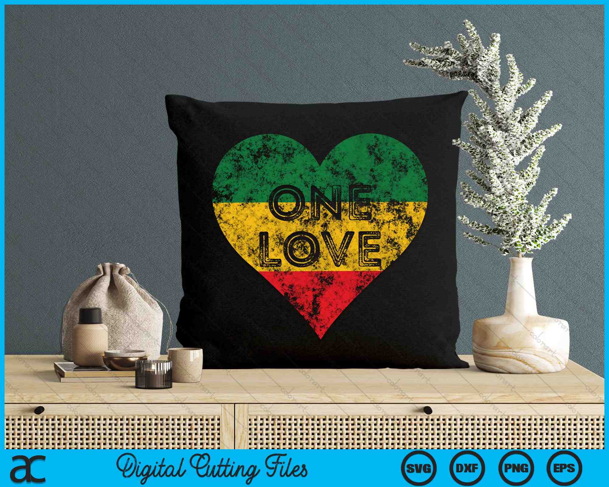 Reggae Heart One Love Rasta Reggae Music Rastafarian Jamaica SVG Files ...