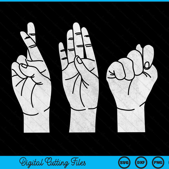 Geregistreerd gedrag technicus gebarentaal ASL RBT SVG PNG digitale snijbestanden