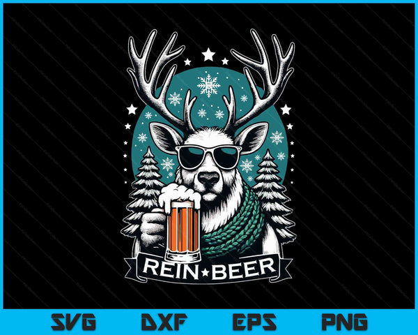 Rein-Beer Funny Christmas Winter Holiday Dad Joke Pun Humor SVG PNG Digital Printable Files