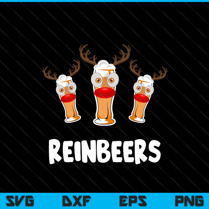 Reinbeers reindeer beer Christmas drinking Xmas SVG cut file