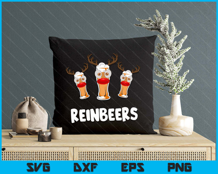 Reinbeers Funny Reindeer Beer Christmas Drinking Xmas SVG PNG Digital Printable Files