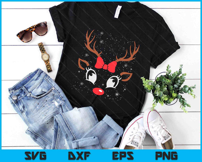 Reindeer Antlers Christmas Outfit Women Girls Kids Xmas SVG PNG Digital Printable Files