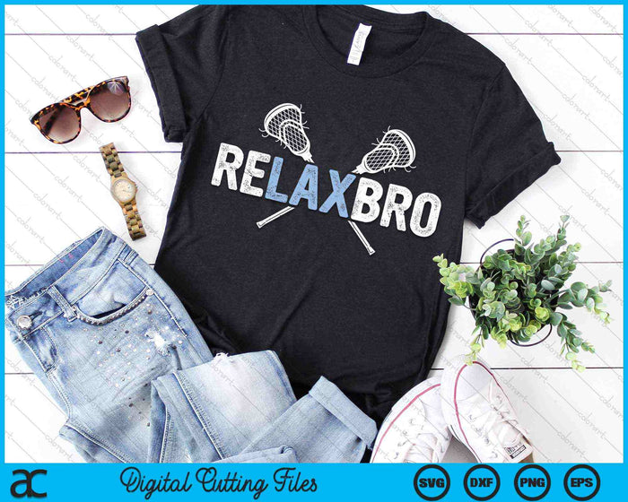 Relax Bro grappige Lacrosse speler SVG PNG digitale snijbestanden