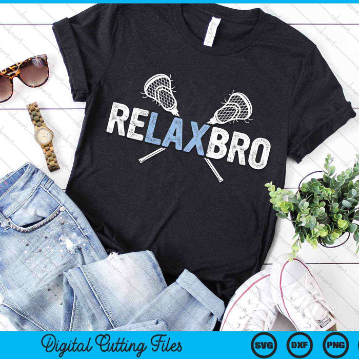 Relax Bro grappige Lacrosse speler SVG PNG digitale snijbestanden