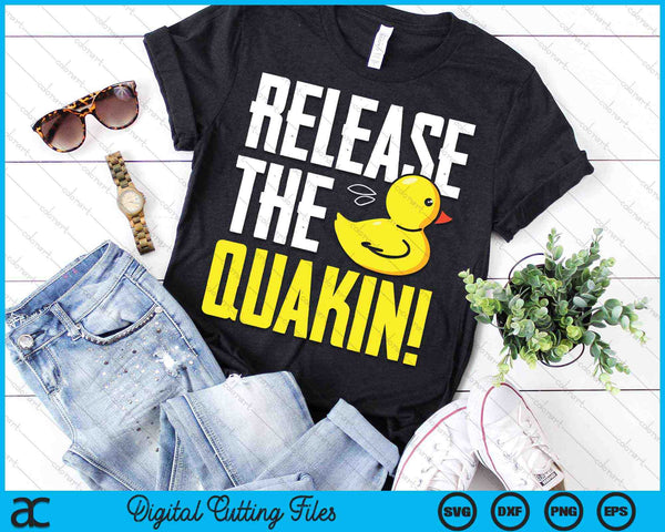 ¡Libera al charlatán! Archivos de corte digitales SVG PNG de pato de goma gráfico - on a t-shirt