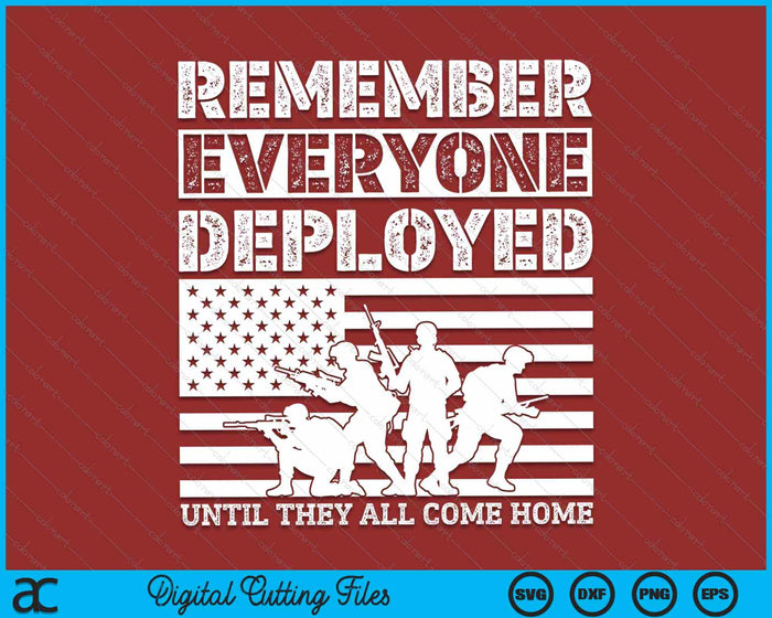 Remember Everyone Deployed R.E.D. Red Friday Military SVG PNG Digital Cutting File