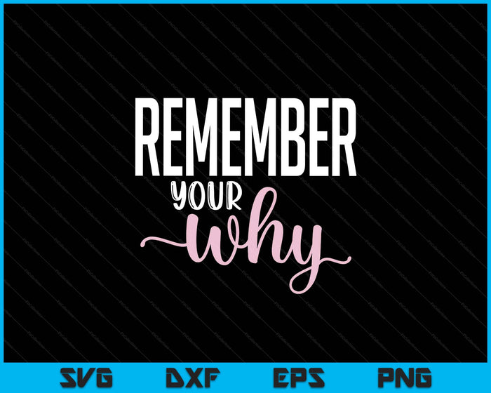 Remember Your Why Gym Motivation Fitness Inspirational SVG PNG Digital Printable Files