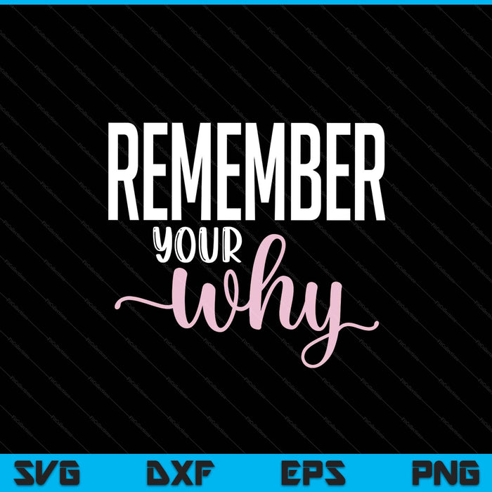 Remember your why gym motivation fitness inspirational SVG cut file