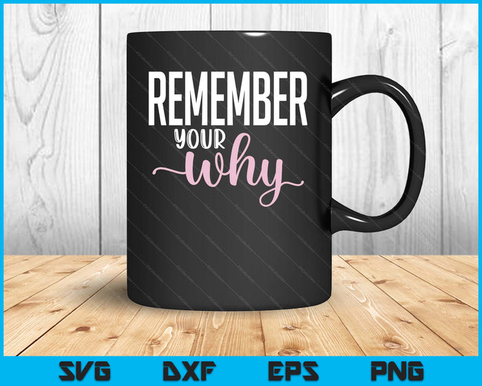 Remember Your Why Gym Motivation Fitness Inspirational SVG PNG Digital Printable Files