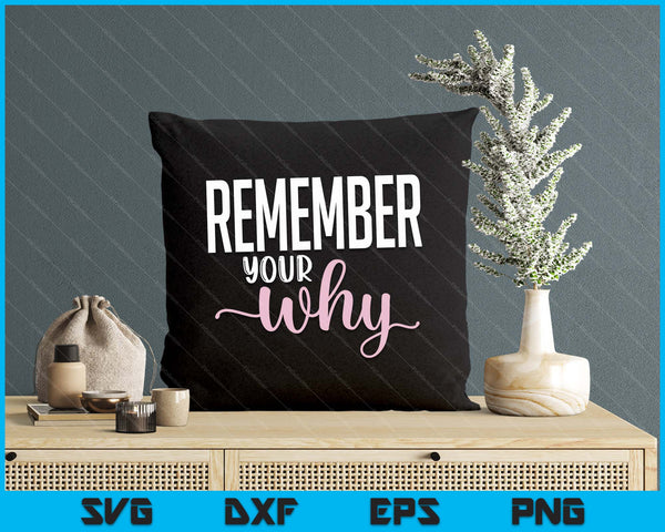 Remember Your Why Gym Motivation Fitness Inspirational SVG PNG Digital Printable Files