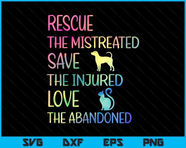 Rescue save love pet animal shelter volunteer sleeve SVG cut file