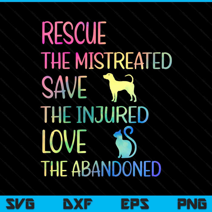 Rescue save love pet animal shelter volunteer sleeve SVG cut file