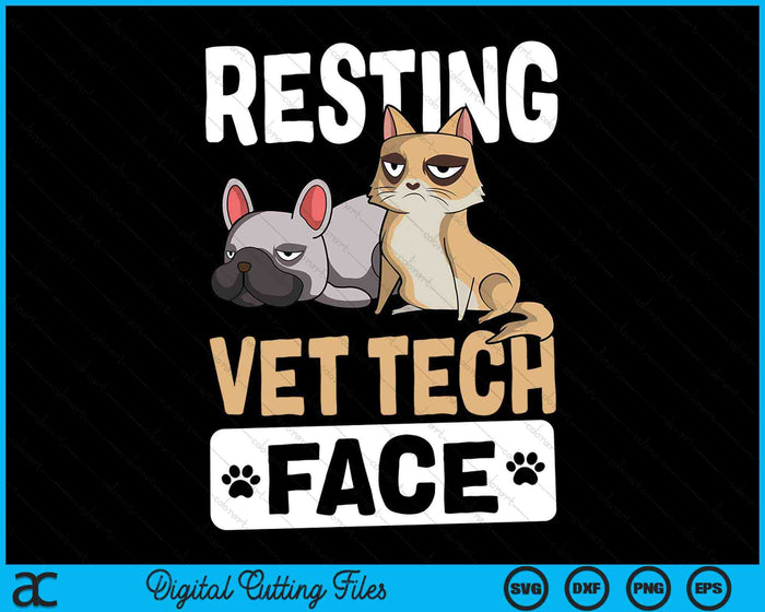 Rustende dierenarts Tech gezicht veterinaire assistent SVG PNG digitale snijbestanden