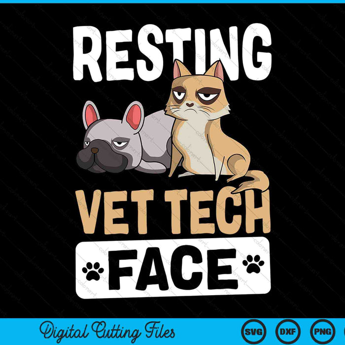 Resting vet tech face veterinary assistant SVG cut file
