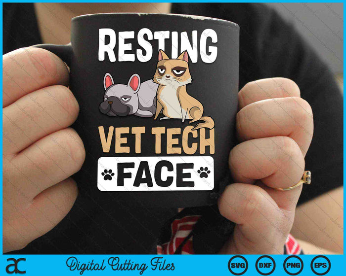 Rustende dierenarts Tech gezicht veterinaire assistent SVG PNG digitale snijbestanden