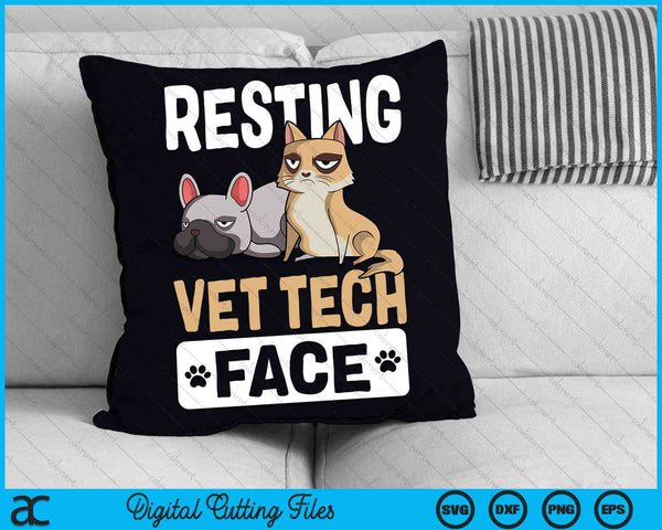 Resting Vet Tech Face Veterinary Assistant SVG PNG Digital Cutting Files