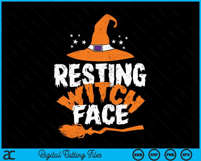 Resting witch face Halloween Fan Funny Halloween SVG PNG Digital Cutting File