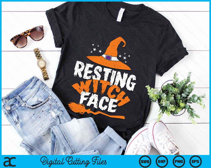 Resting witch face Halloween Fan Funny Halloween SVG PNG Digital Cutting File